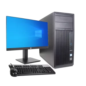 HP WorkStation Z240 Tower Intel Xeon E3-1245 16 GB RAM 512 GB SSD Monitor 24″