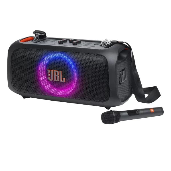 JBL PartyBox On-The-Go Essential Altavoz inalámbrico portátil para fiestas con micrófono inalámbrico Negro