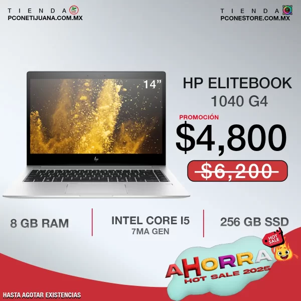 Hp EliteBook 1040 G4 i5 7th, 256Gb SSD y 8G en RAM - Imagen 2