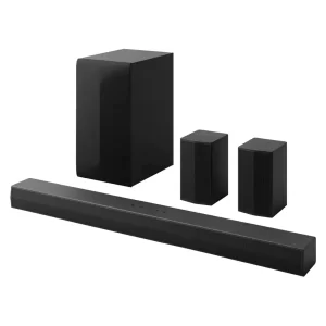 LG Barra de sonido para cine en casa S60TR de 5.1 canales con subwoofer inalámbrico y altavoces traseros, Dolby Audio - Negro