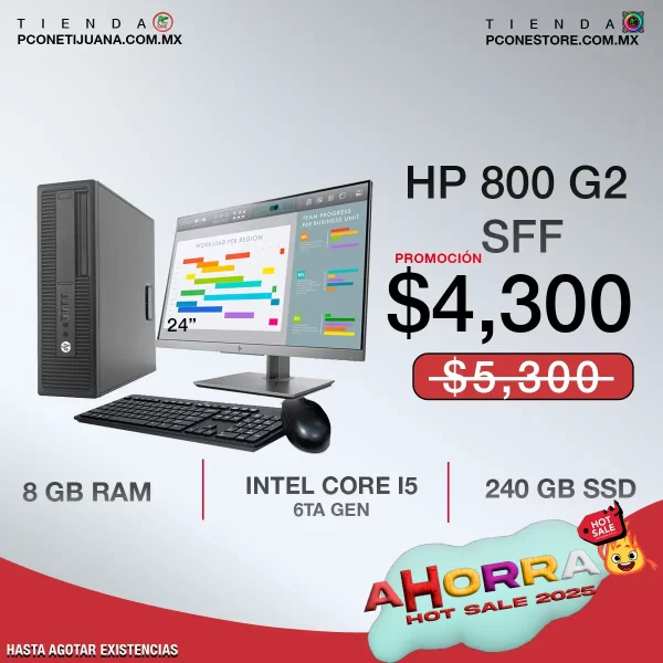 HP 800 G2 SFF I5 6TA 8GB DE RAM 240 GB SSD - Imagen 2