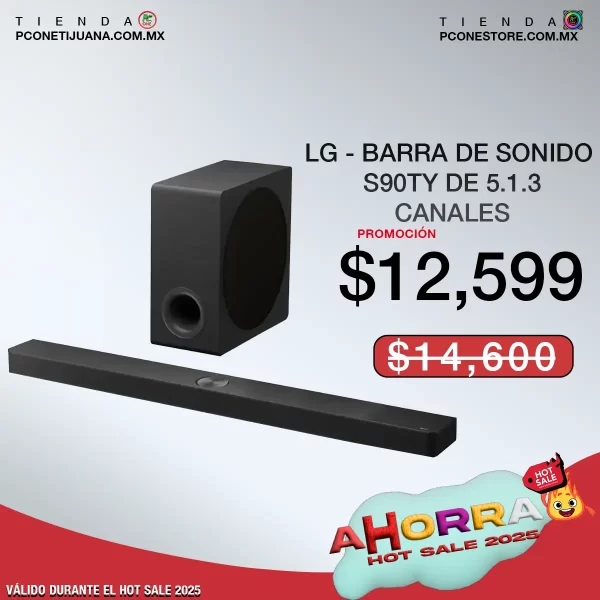 LG 5.1.3-Channel S90TY Soundbar with Wireless Subwoofer - Imagen 2