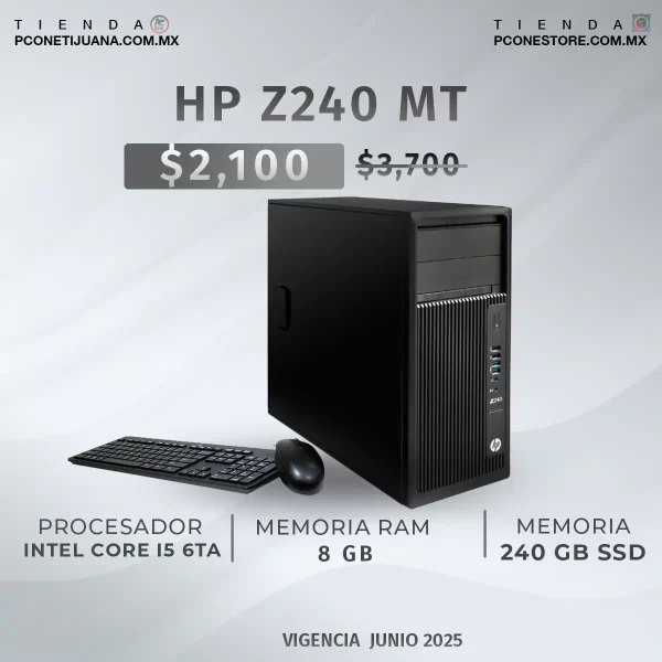 CPU Hp Z240 MT i5 6ta, 240Gb SSD y 8Gb en RAM - Imagen 2