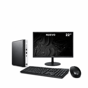 HP EliteDesk 800 G4 Mini – Core i5 8th / 8GB RAM / 256GB SSD + Monitor Acteck 22”
