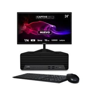 HP ProDesk 400 G7 SFF – Core i5 10.ª Gen / 16 GB RAM / 480 GB SSD + Monitor Acteck 24 pulgadas